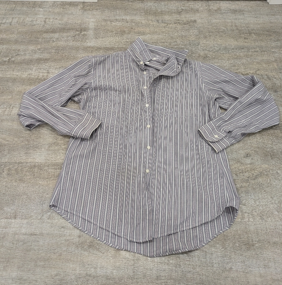 Christian Dior Vintage Striped Button Down Dress Shirt Size 16